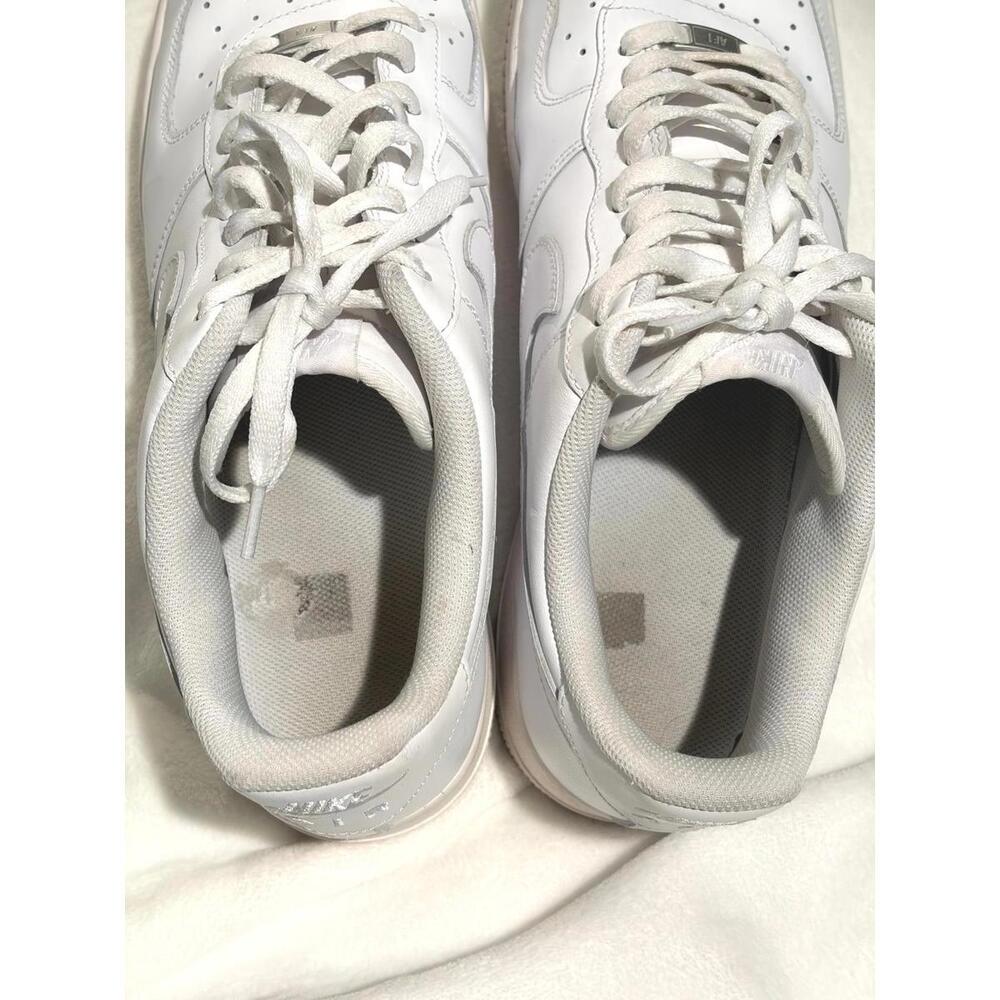 Nike Air Force 1 Low ’07 Triple White Leather Sneakers Size 16 Men CW-2288-111 - Picture 15 of 16